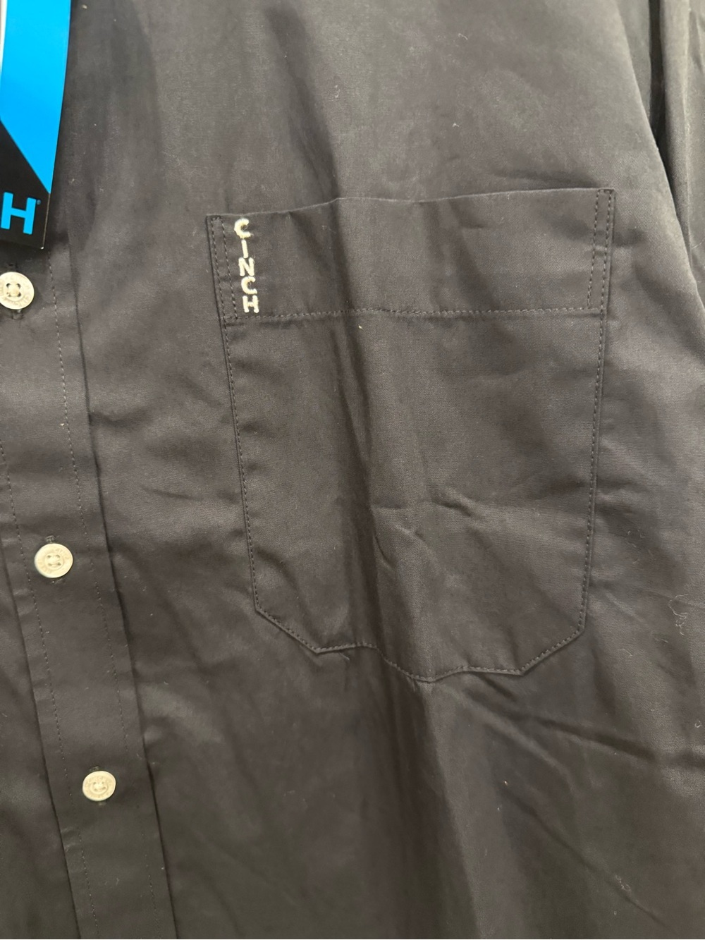Cinch Black Long Sleeve Button-Down Shirt with Bosque Ranch Embroidery - Picture 3 of 4